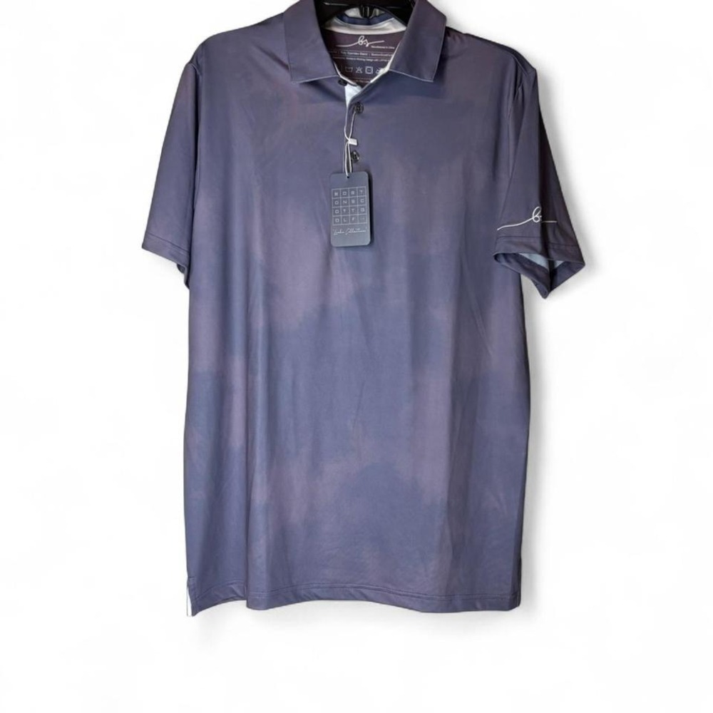 Boston Scott Golf Polo Shirt Mens Small Purple Tie Dye‎ Performance Golfcore NEW